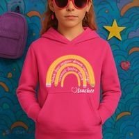 Teach Love Inspire Dream Encourage Teacher Love Kids Hoodie thumb 3