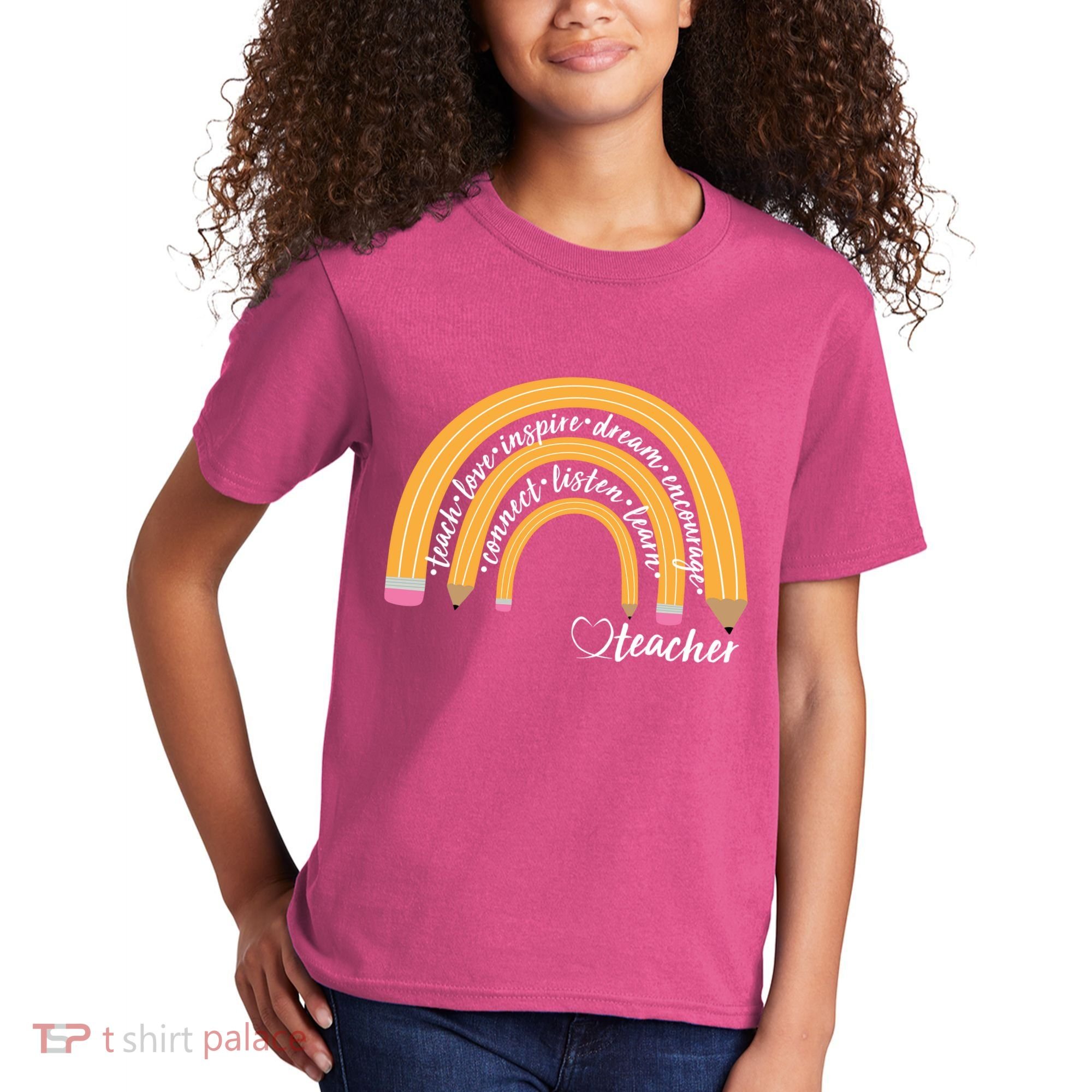 Teach Love Inspire Dream Encourage Teacher Love Kids T-Shirt