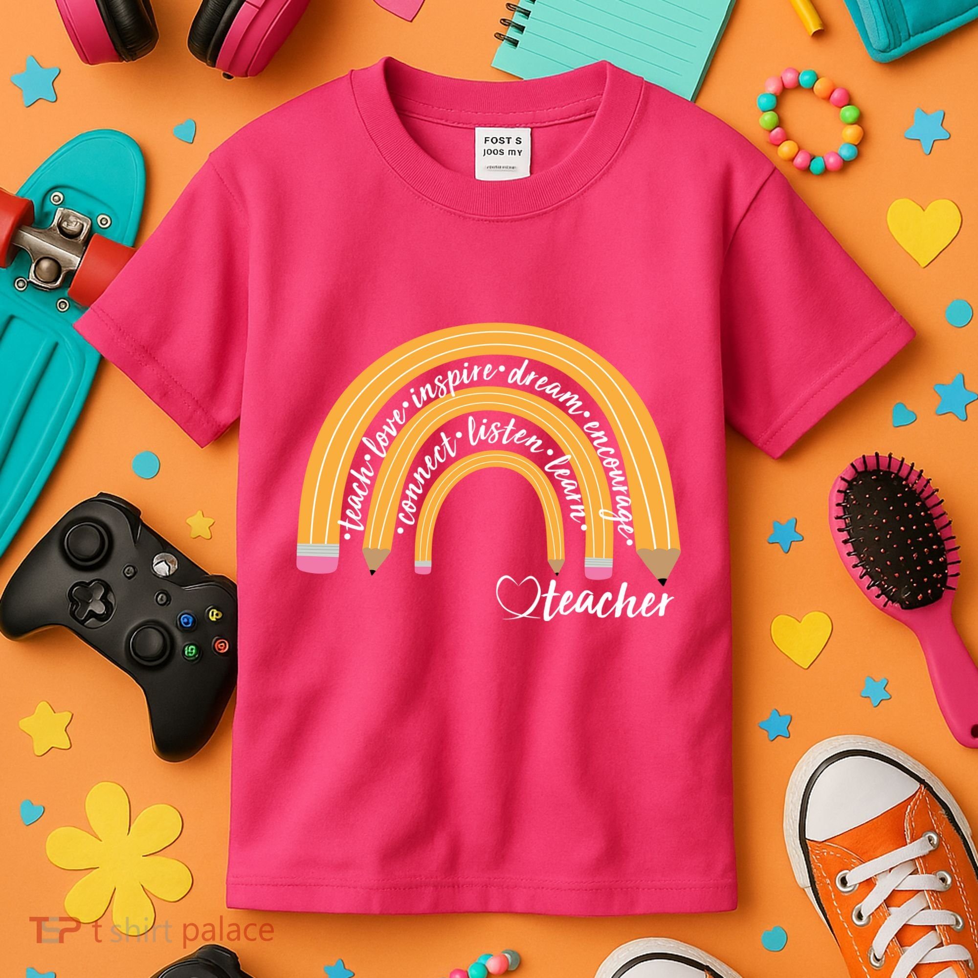 Teach Love Inspire Dream Encourage Teacher Love Kids T-Shirt