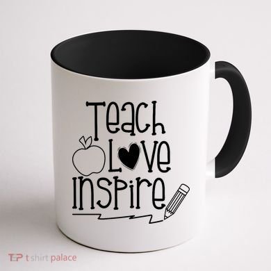 Teach Love Inspire Cute Gift For Teacher Coffee Mug back