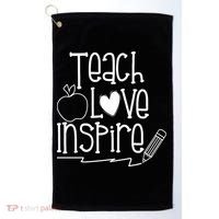 Teach Love Inspire Cute Gift For Teacher Golf Towel thumb 0
