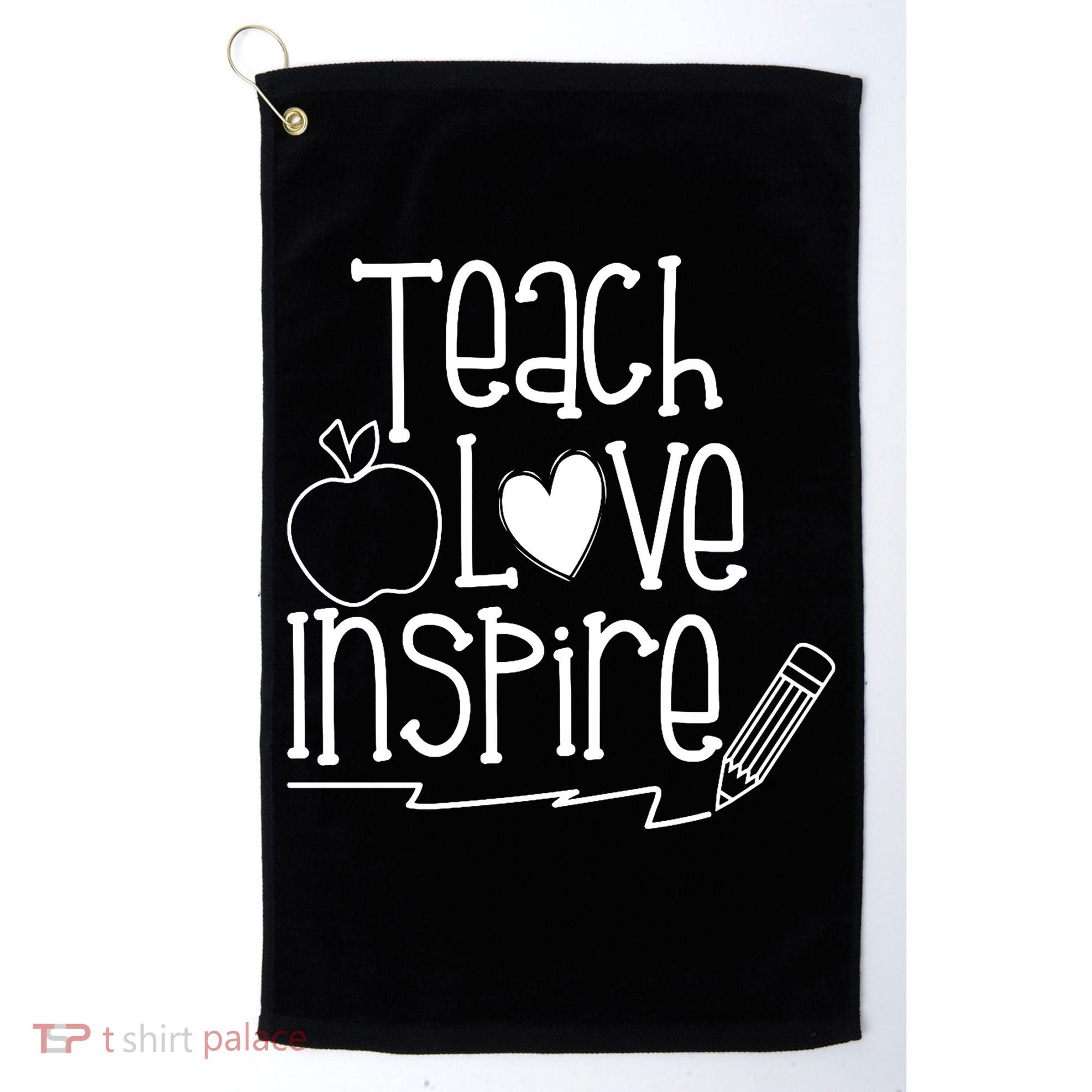 Teach Love Inspire Cute Gift For Teacher Golf Towel