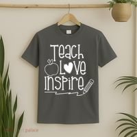 Teach Love Inspire Cute Gift For Teacher T-Shirt thumb 2