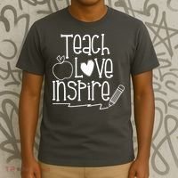Teach Love Inspire Cute Gift For Teacher T-Shirt thumb 3