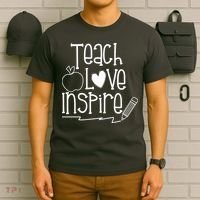 Teach Love Inspire Cute Gift For Teacher T-Shirt thumb 6