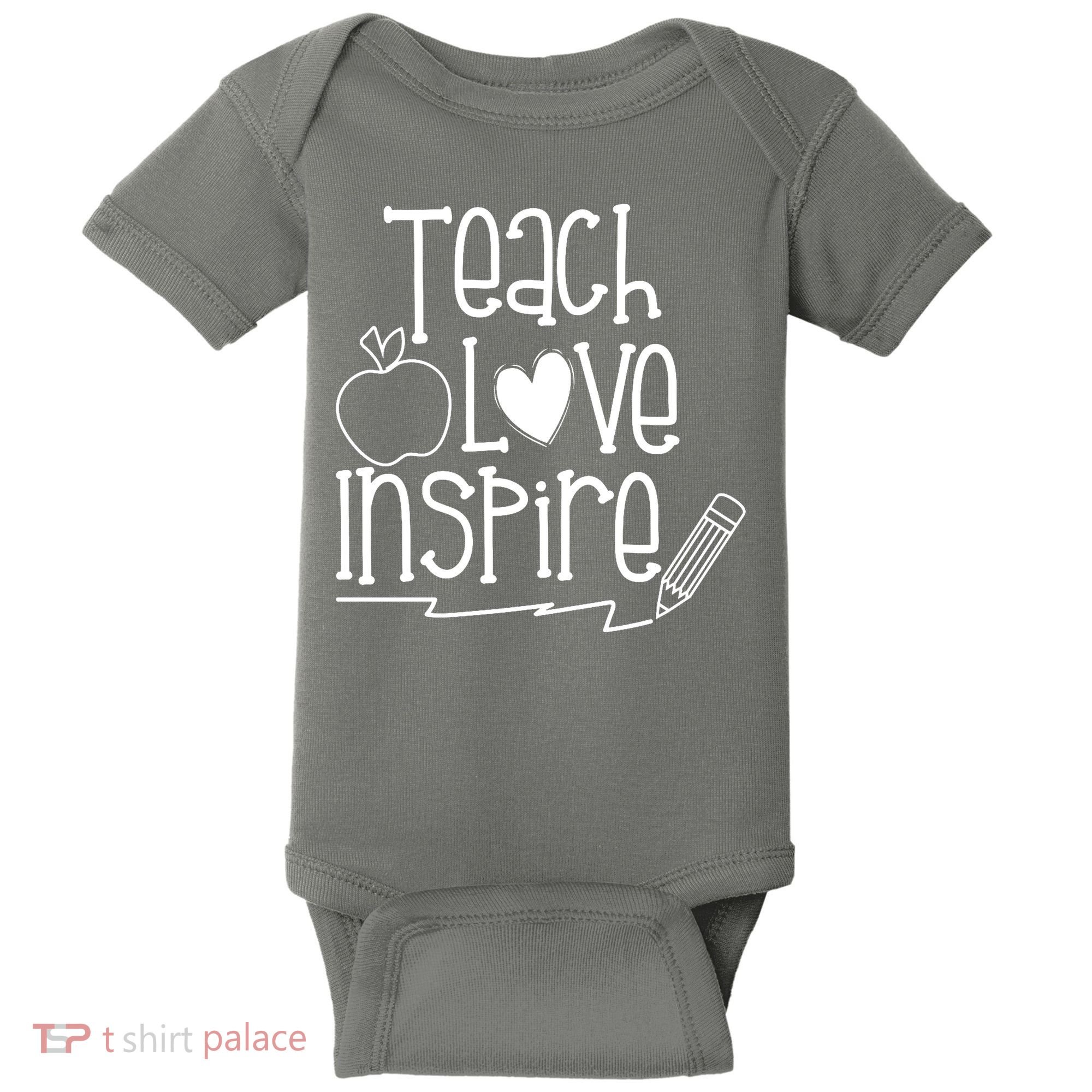 Teach Love Inspire Cute Gift For Teacher Baby Bodysuit