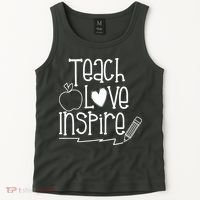 Teach Love Inspire Cute Gift For Teacher Tank Top thumb 2