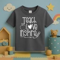 Teach Love Inspire Cute Gift For Teacher Toddler T-Shirt thumb 3