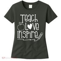Teach Love Inspire Cute Gift For Teacher Women's T-Shirt thumb 0