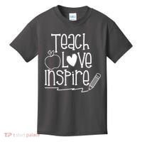 Teach Love Inspire Cute Gift For Teacher Kids T-Shirt thumb 0