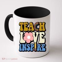 Teach Love Inspire Retro Gift For Teacher Coffee Mug thumb 0