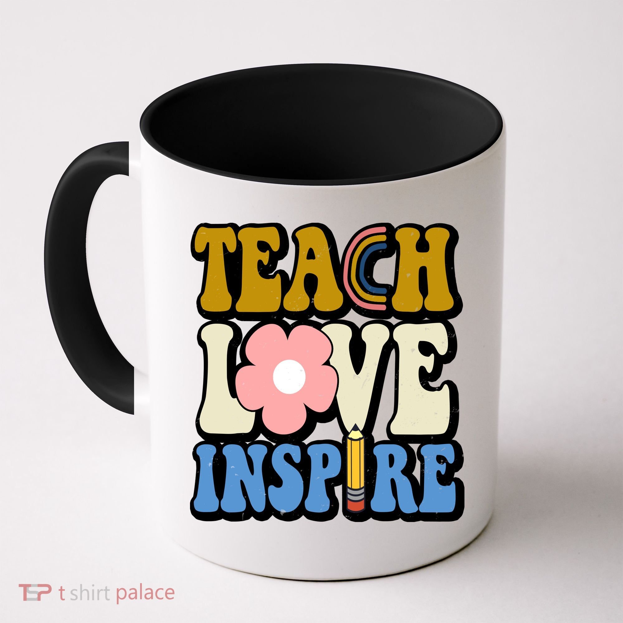 Teach Love Inspire Retro Gift For Teacher Coffee Mug