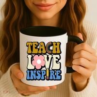 Teach Love Inspire Retro Gift For Teacher Coffee Mug thumb 3