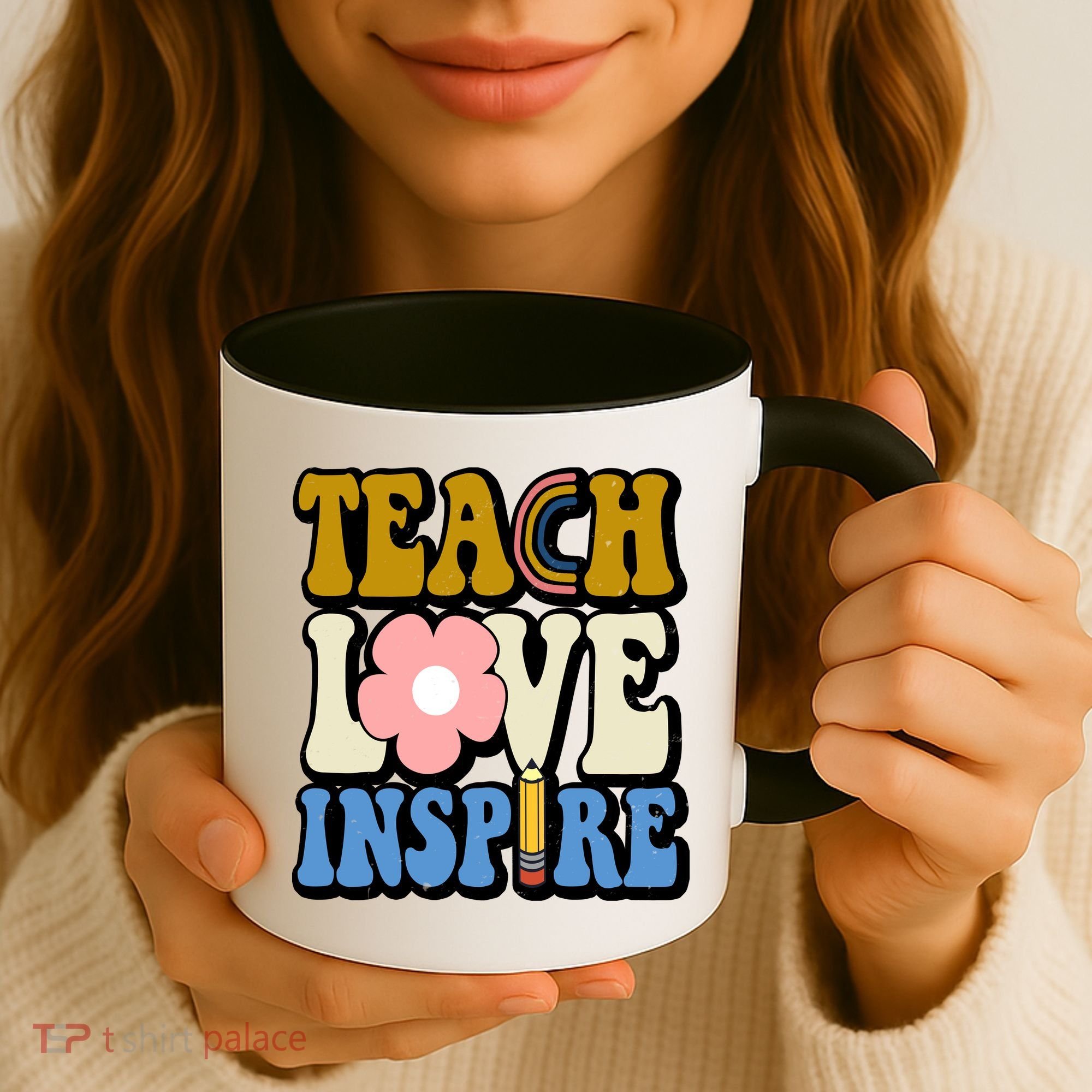 Teach Love Inspire Retro Gift For Teacher Coffee Mug