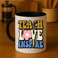 Teach Love Inspire Retro Gift For Teacher Coffee Mug thumb 4