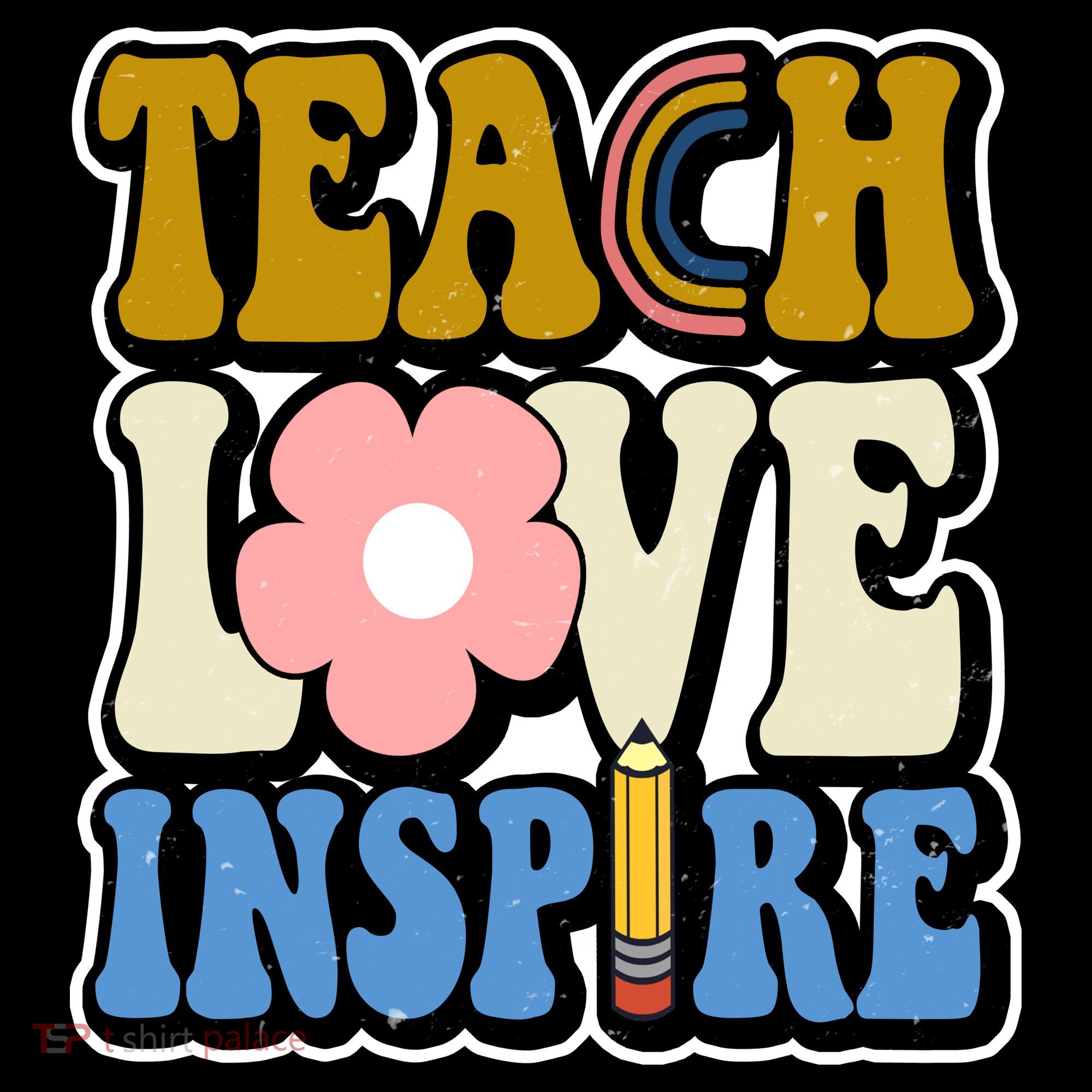 Teach Love Inspire Retro Gift For Teacher Women's Hoodie
