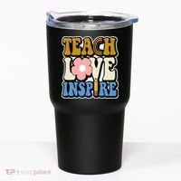 Teach Love Inspire Retro Gift For Teacher Tumbler thumb 0