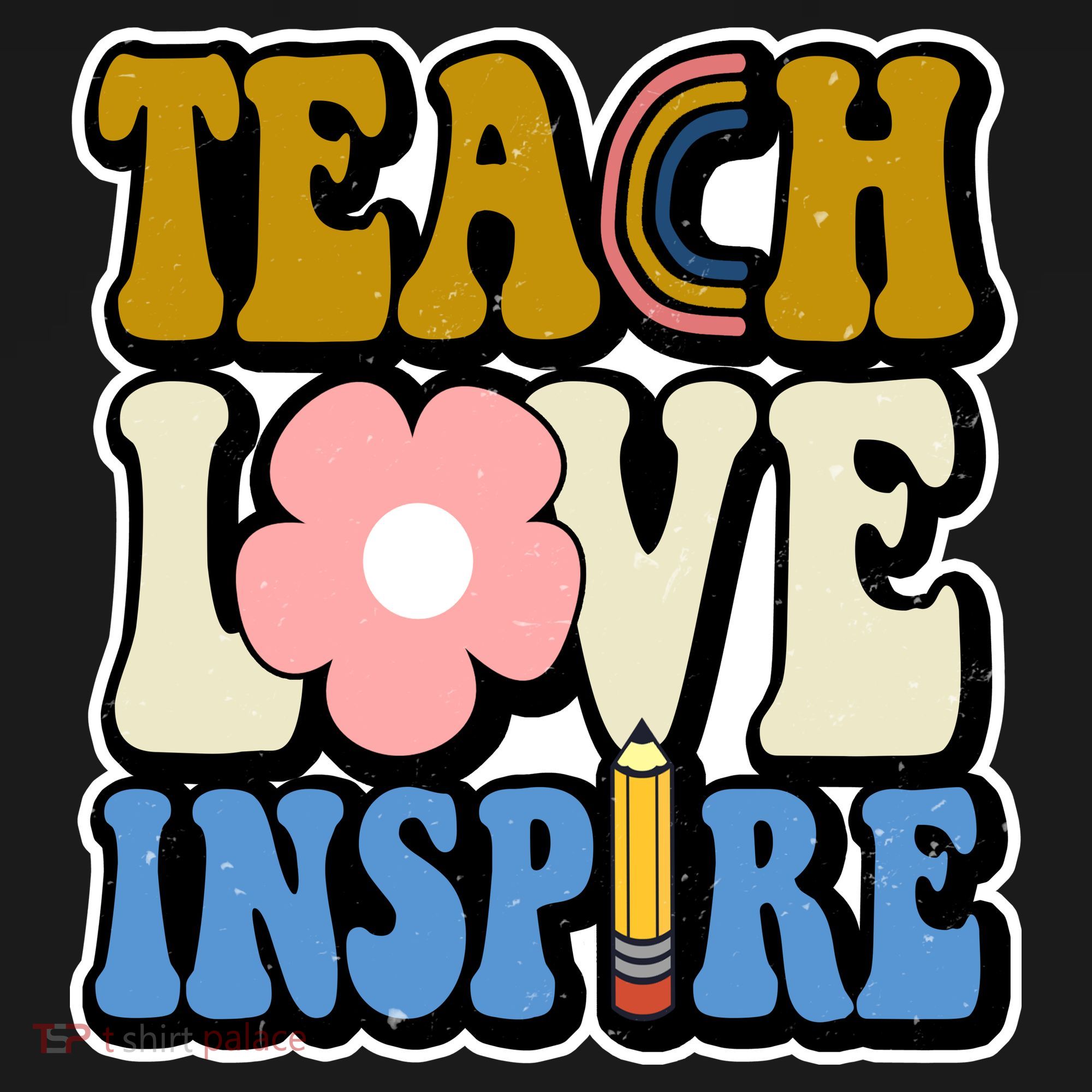 Teach Love Inspire Retro Gift For Teacher Women's Tank Top