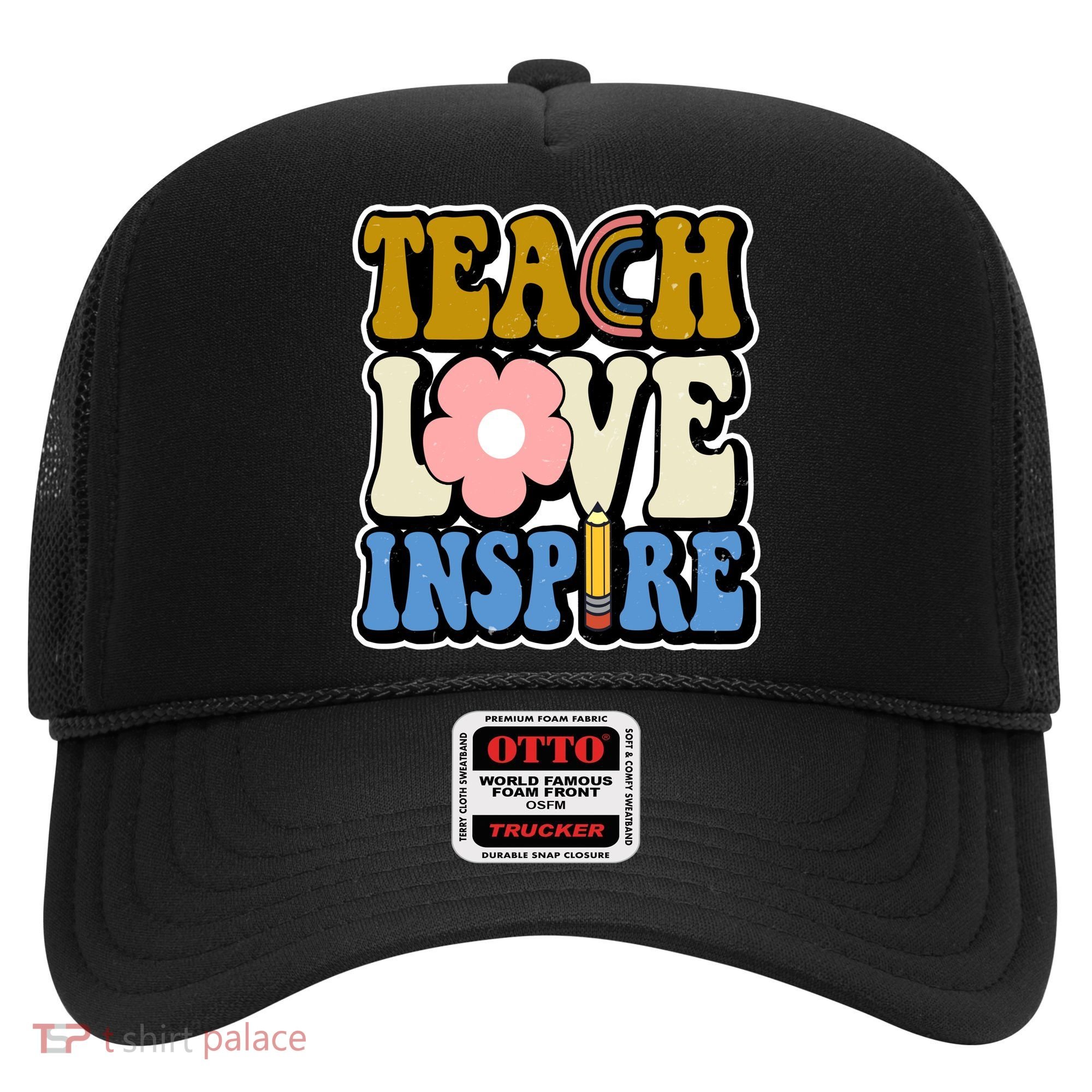 Teach Love Inspire Retro Gift For Teacher Hat