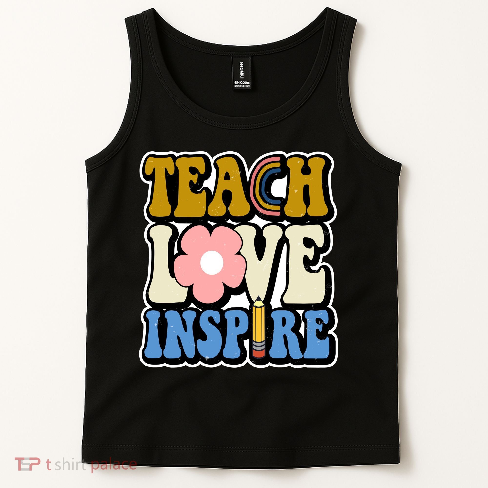 Teach Love Inspire Retro Gift For Teacher Tank Top