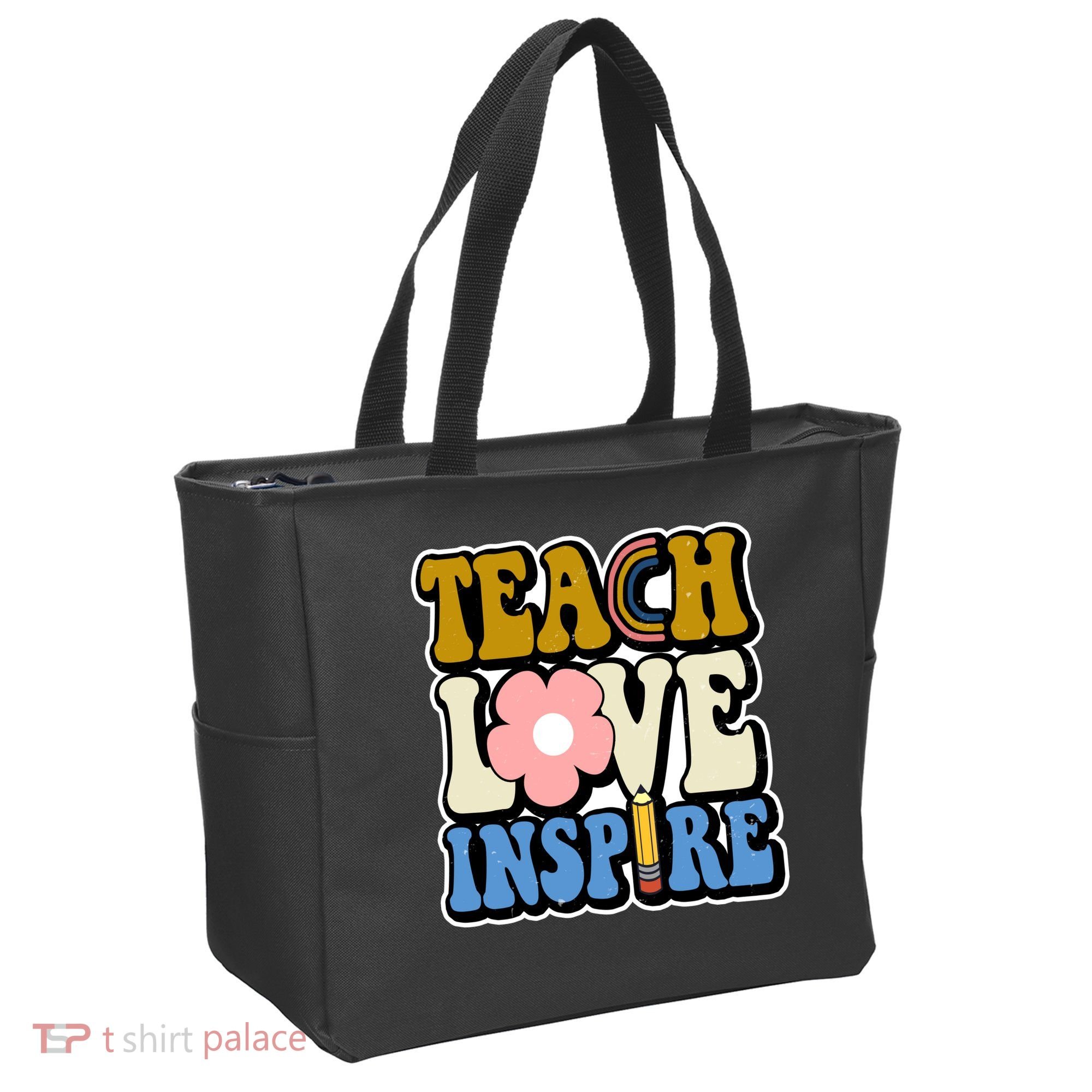 Teach Love Inspire Retro Gift For Teacher Tote Bag