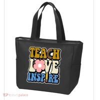 Teach Love Inspire Retro Gift For Teacher Tote Bag thumb 3