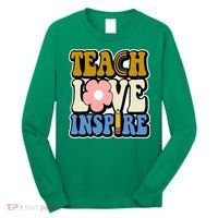 Teach Love Inspire Retro Gift For Teacher Long Sleeve Shirt thumb 0