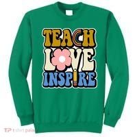 Teach Love Inspire Retro Gift For Teacher Sweatshirt thumb 0
