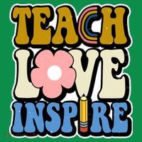 Teach Love Inspire Retro Gift For Teacher Sweatshirt thumb 3