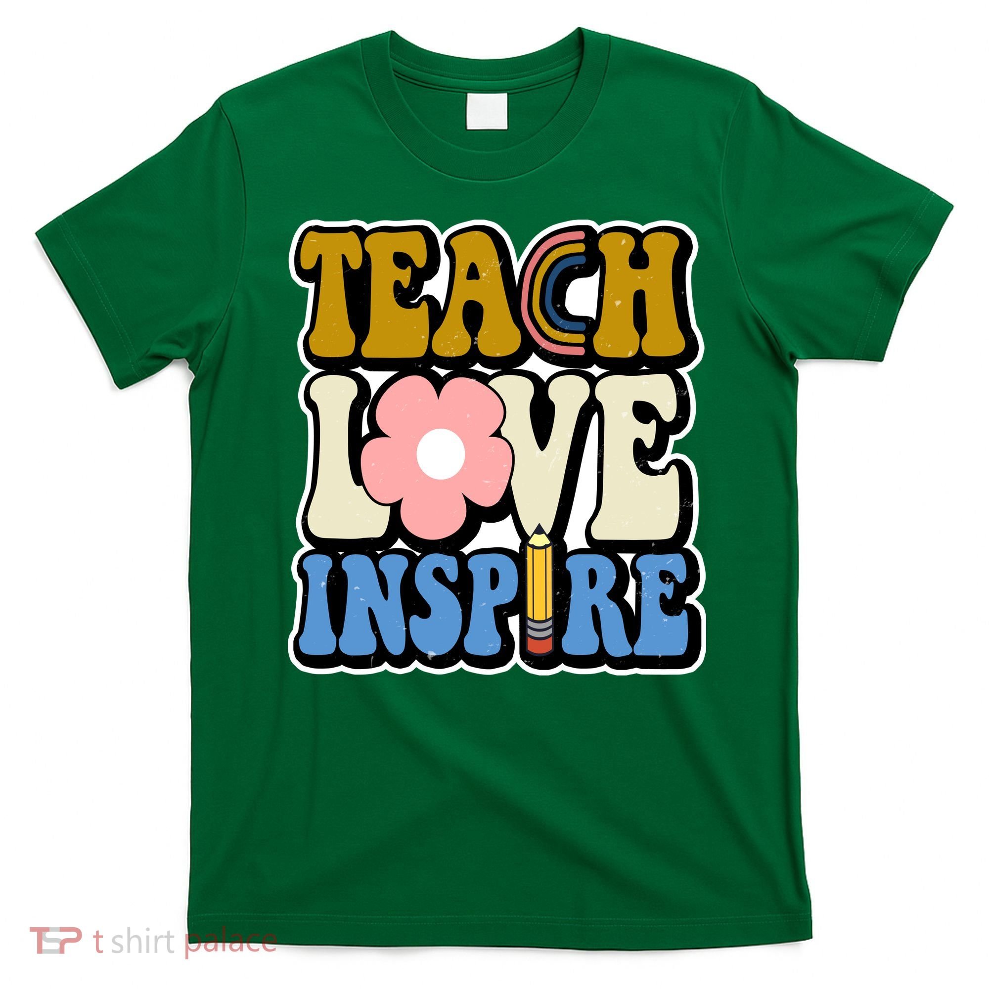 Teach Love Inspire Retro Gift For Teacher T-Shirt