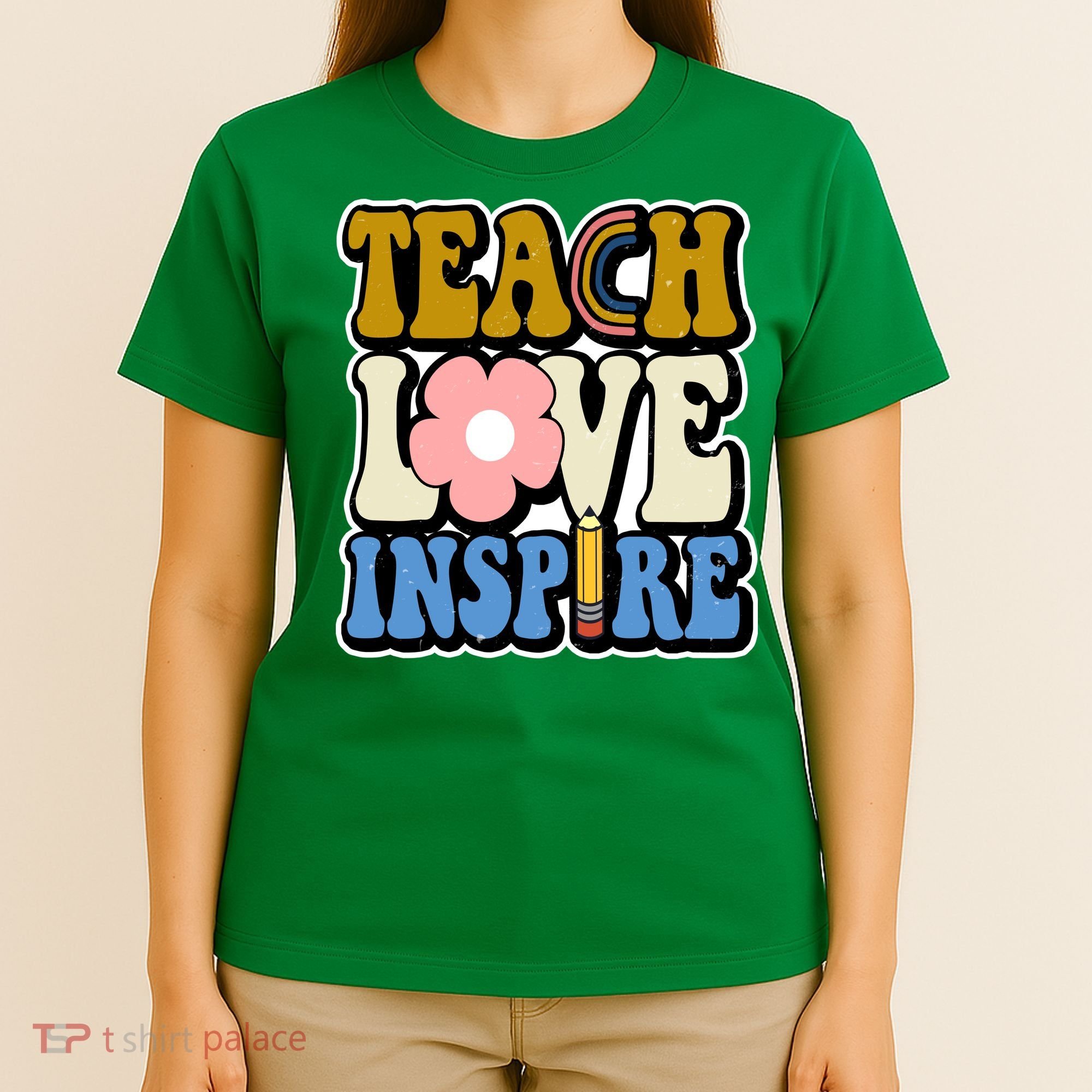 Teach Love Inspire Retro Gift For Teacher T-Shirt