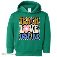 Teach Love Inspire Retro Gift For Teacher Toddler Hoodie thumb 0