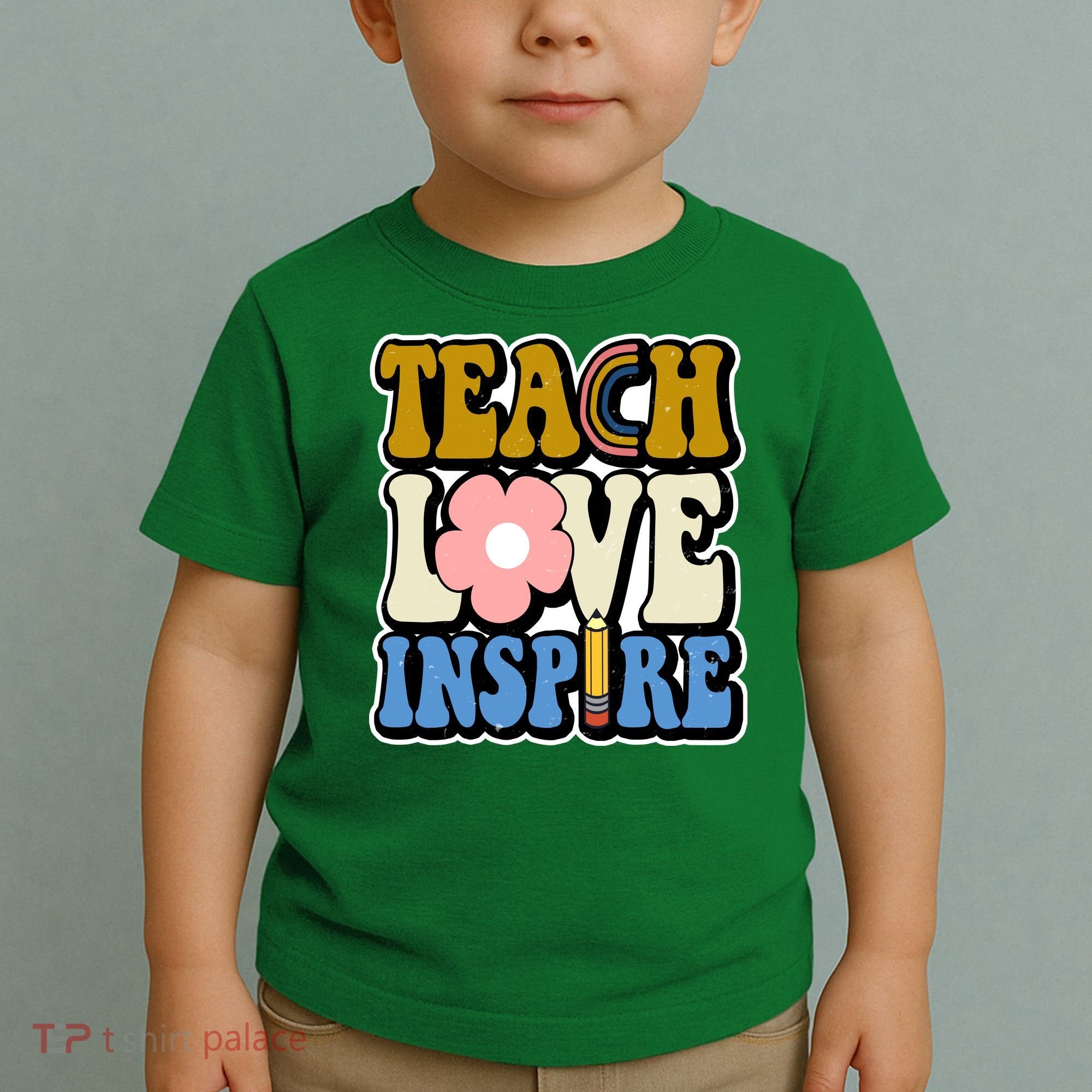Teach Love Inspire Retro Gift For Teacher Toddler T-Shirt