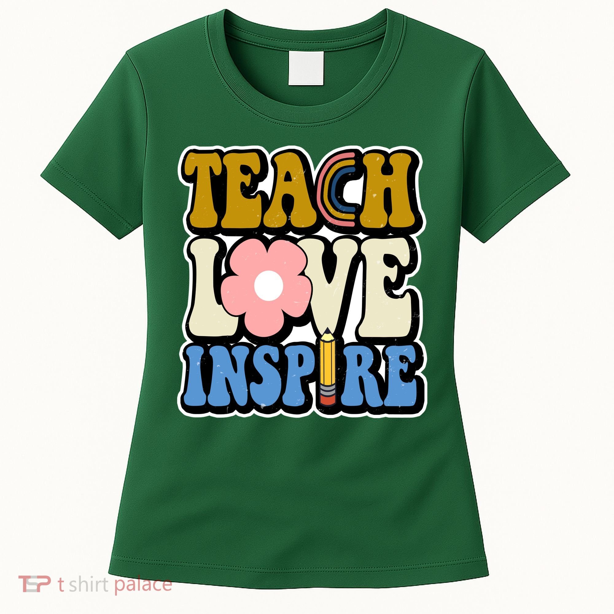 Teach Love Inspire Retro Gift For Teacher Women's T-Shirt