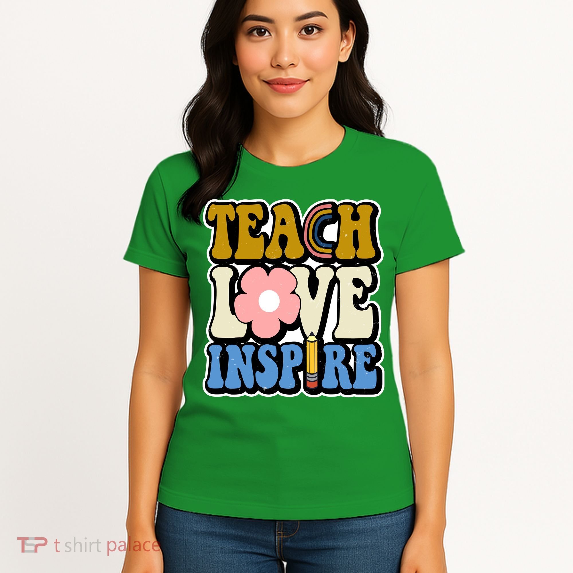 Teach Love Inspire Retro Gift For Teacher Women's T-Shirt