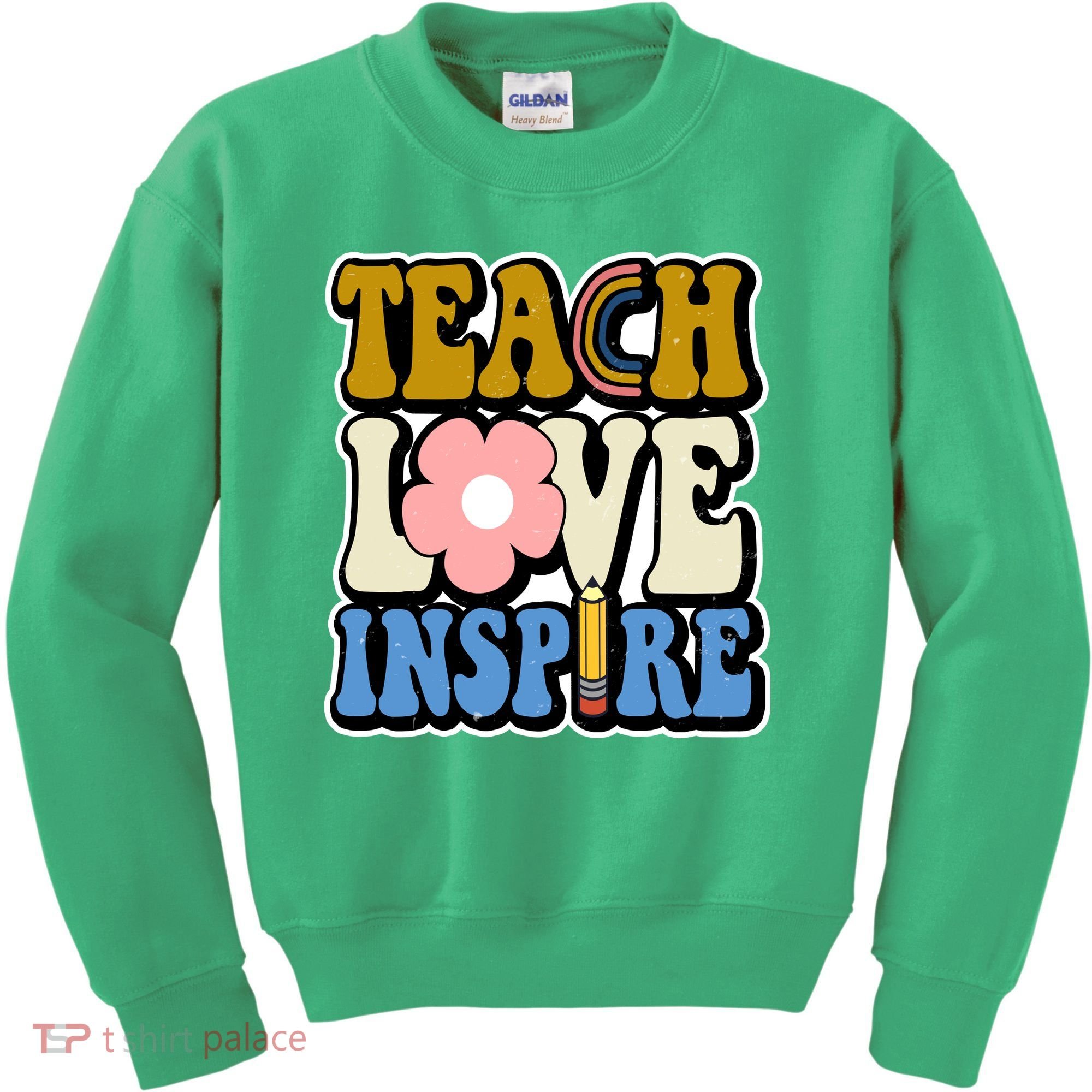 Teach Love Inspire Retro Gift For Teacher Kids Sweatshirt