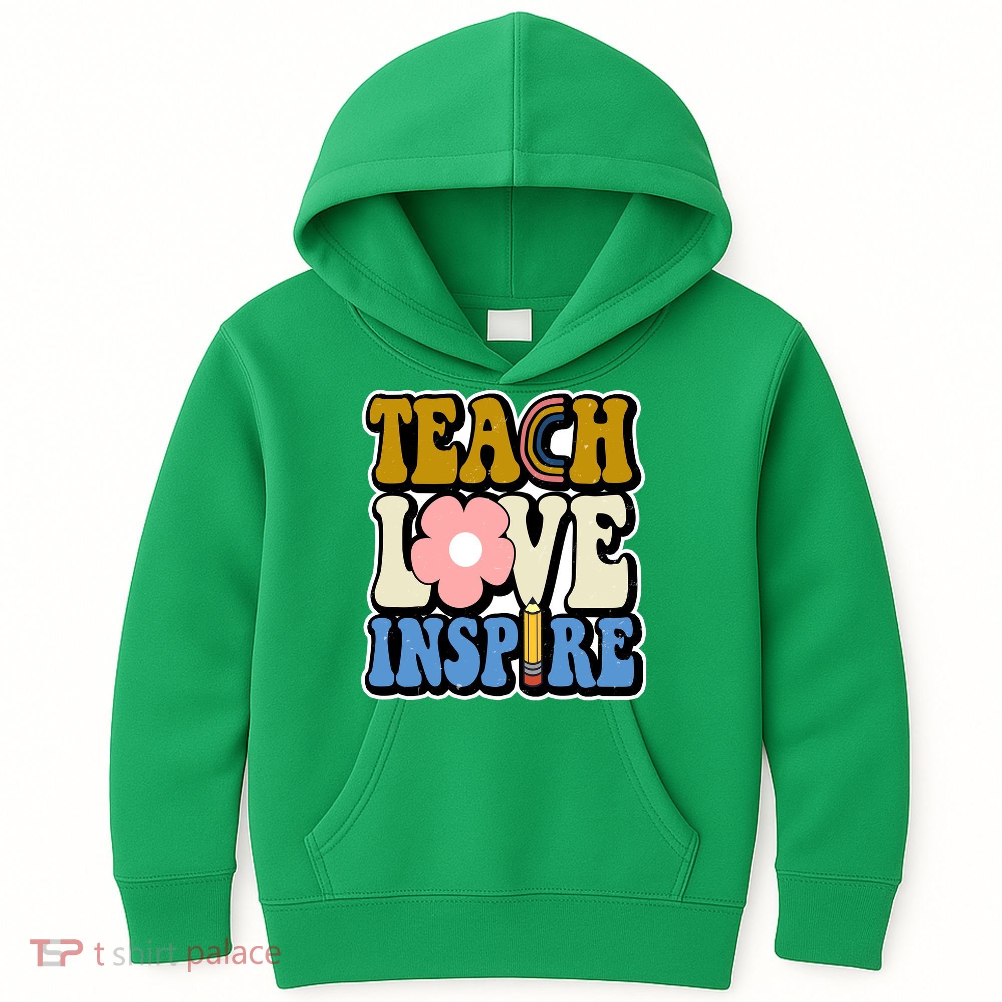 Teach Love Inspire Retro Gift For Teacher Kids Hoodie