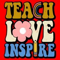 Teach Love Inspire Retro Gift For Teacher Santa Hat thumb 1