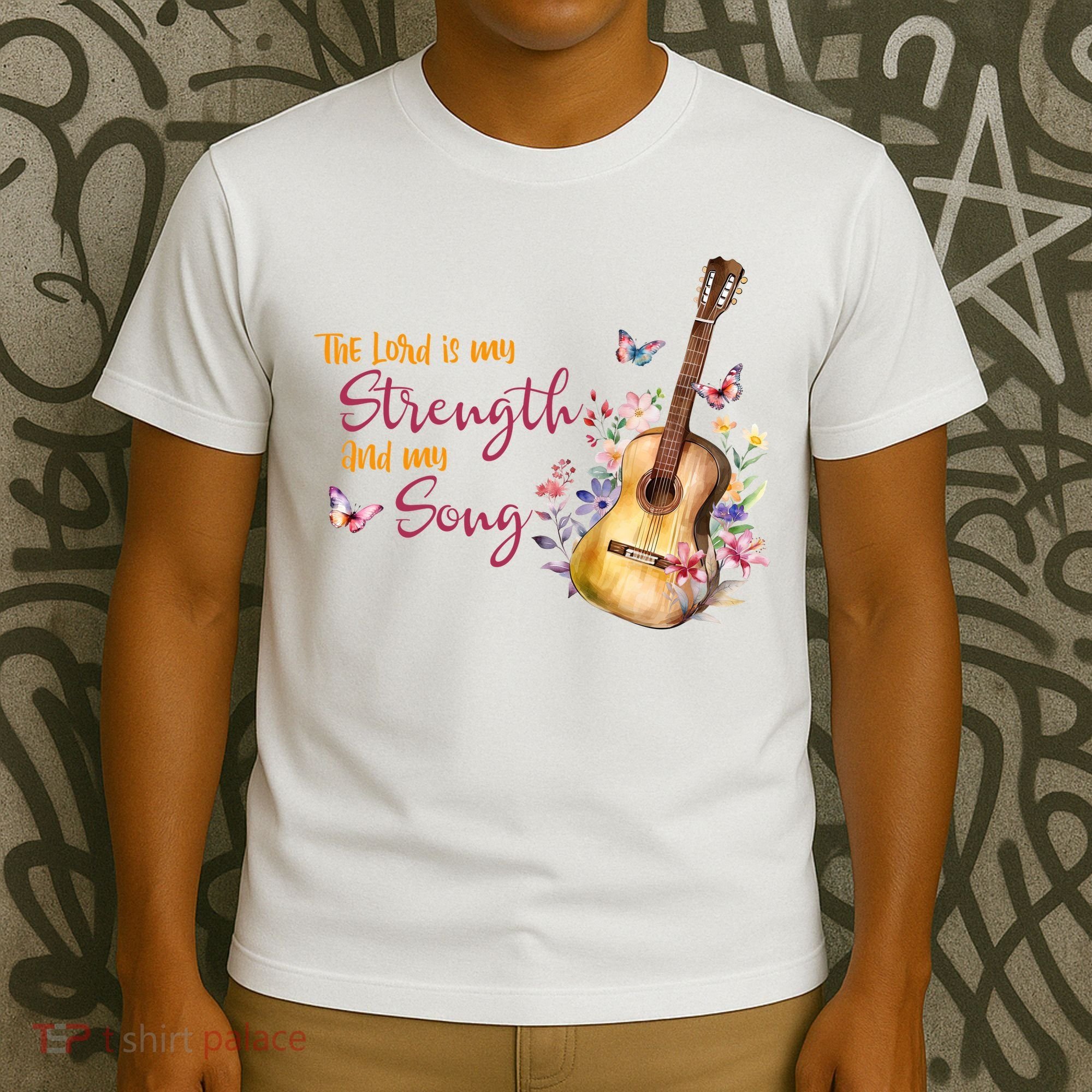 The Lord Is My Strength And My Song Guitar T-Shirt