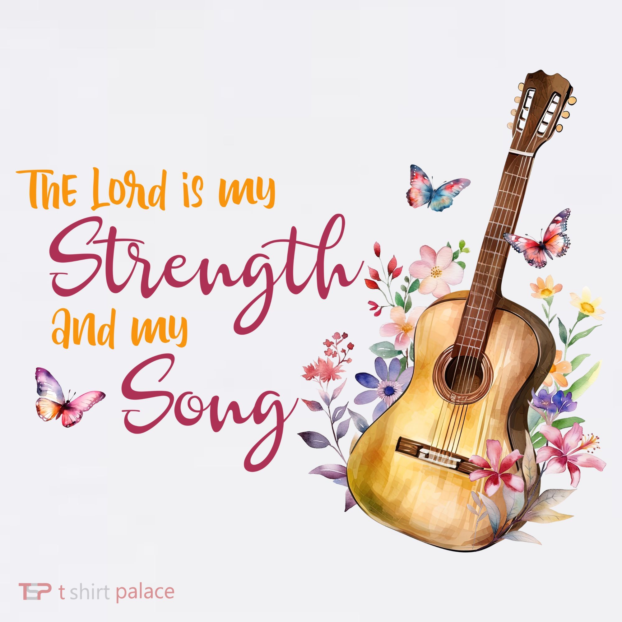 The Lord Is My Strength And My Song Guitar T-Shirt
