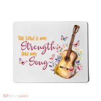 The Lord Is My Strength And My Song Guitar Mousepad thumb 0