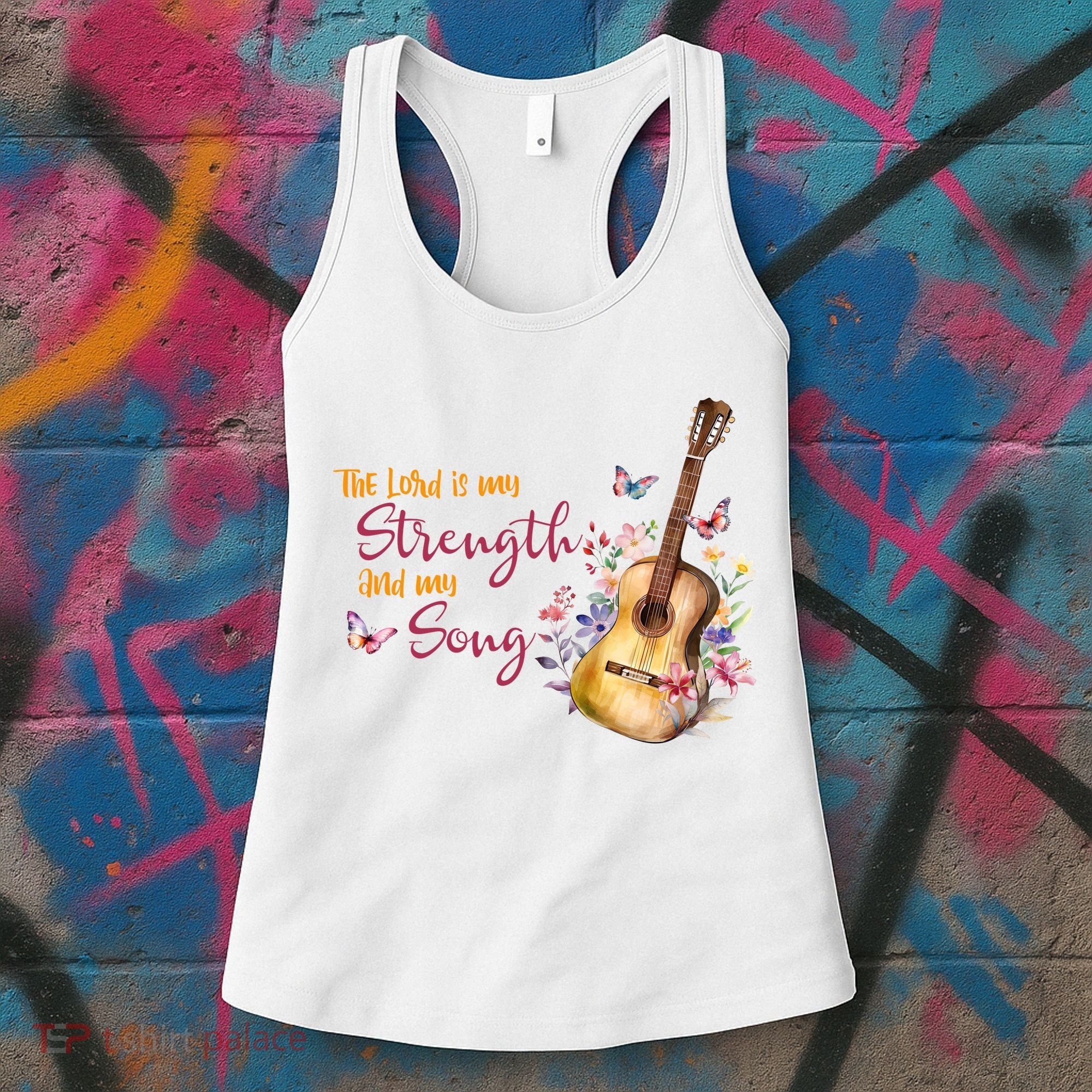 The Lord Is My Strength And My Song Guitar Women's Tank Top