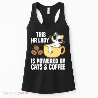 This Lady Is Powered By Cats & Coffee Expressive Design Women's Tank Top