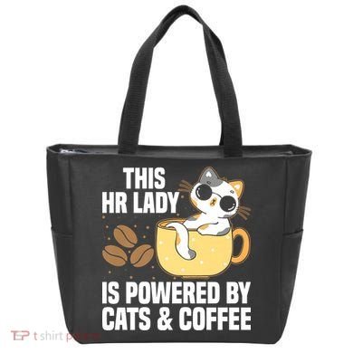 This Lady Is Powered By Cats & Coffee Expressive Design Tote Bag