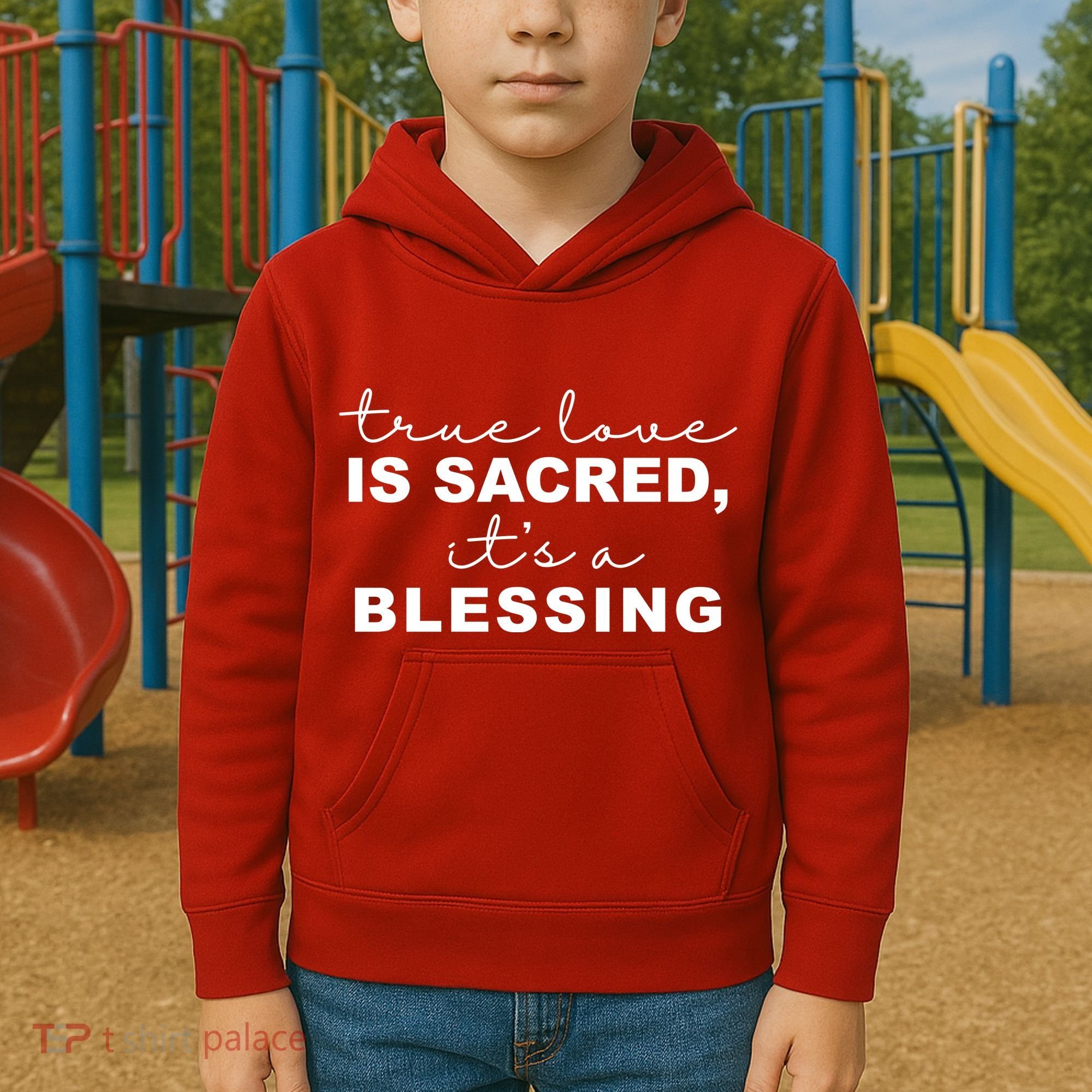 True Love Is Sacred It's A Blessing Kids Hoodie