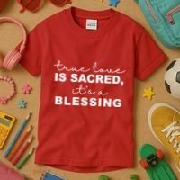 True Love Is Sacred It's A Blessing Kids T-Shirt thumb 3