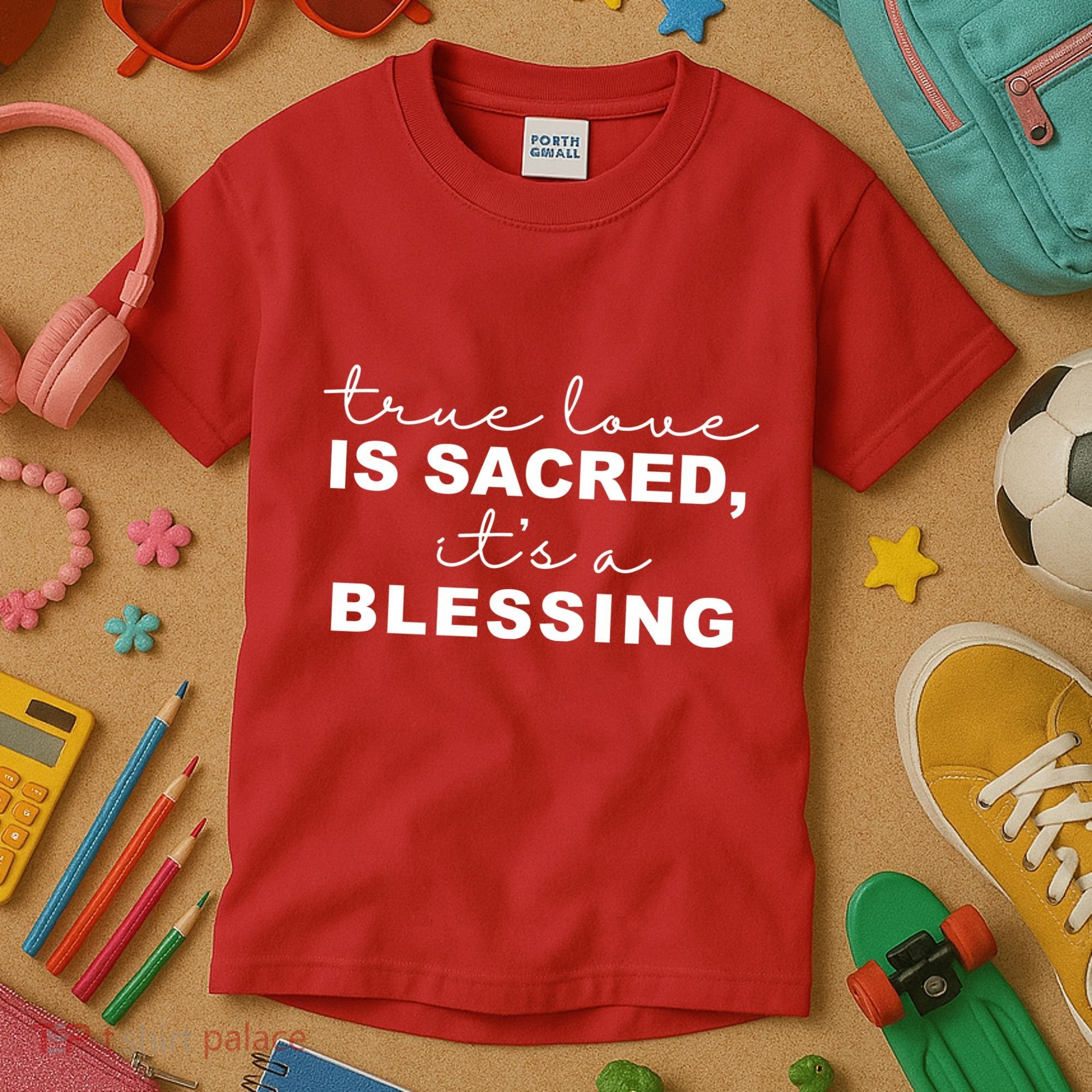 True Love Is Sacred It's A Blessing Kids T-Shirt