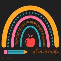Teacher Life Inspire Rainbow Cute Gift Women's Sweatshirt thumb 2