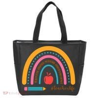 Teacher Life Inspire Rainbow Cute Gift Tote Bag thumb 0