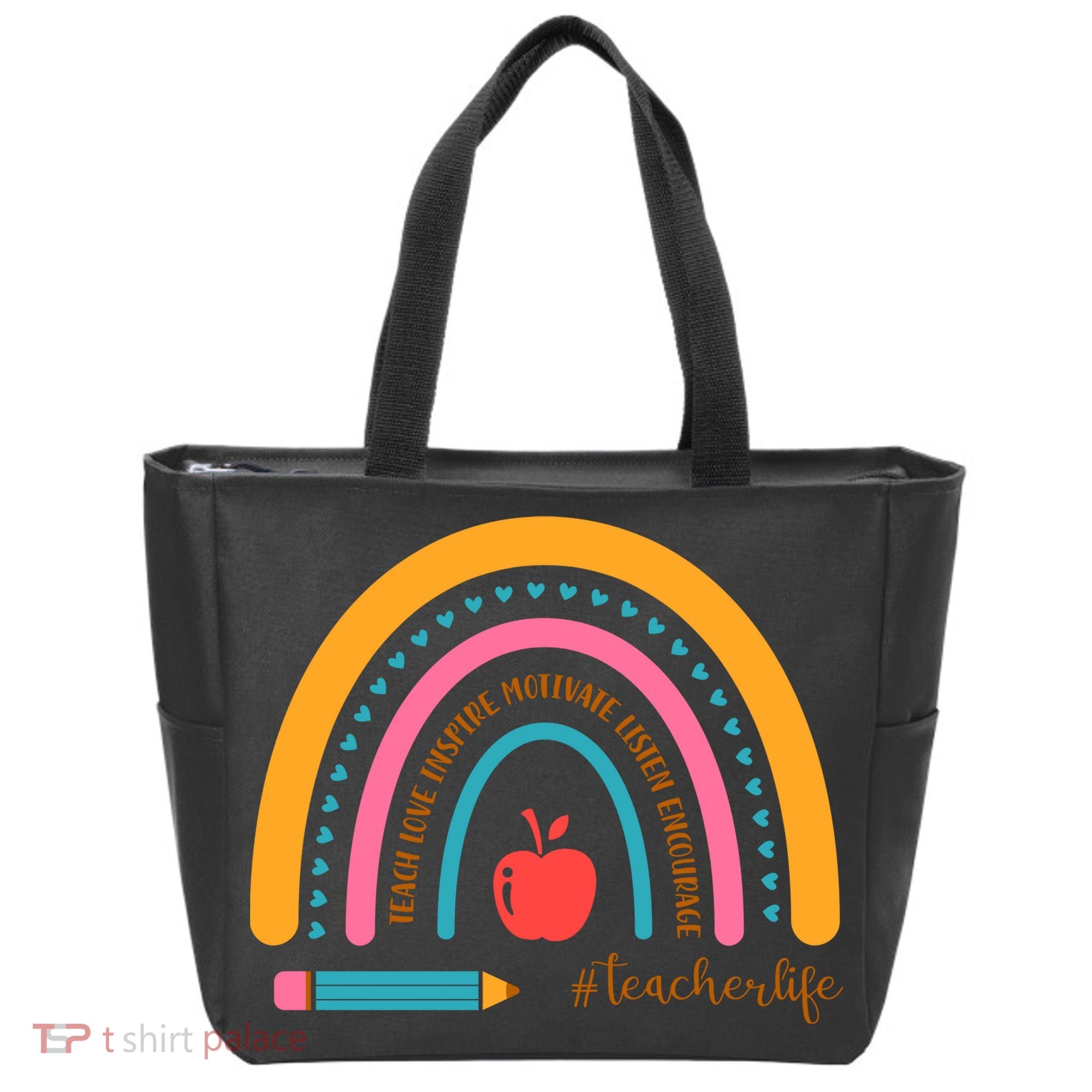 Teacher Life Inspire Rainbow Cute Gift Tote Bag